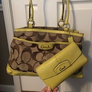 Coach wallet with checkbook insert.